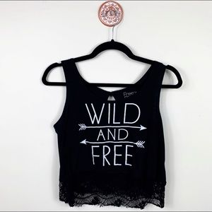 Freeze Wild and Free Black Cutoff Tank Top Size M